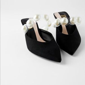 Zara Heeled Pearl Mules